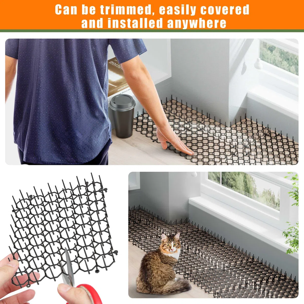 Tappetino Repellente per, 15 Pezzi Repellente, 15x20cm Dissuasori per, Plastica Tappetino Anti Gatto, Anti Gatto Giardino