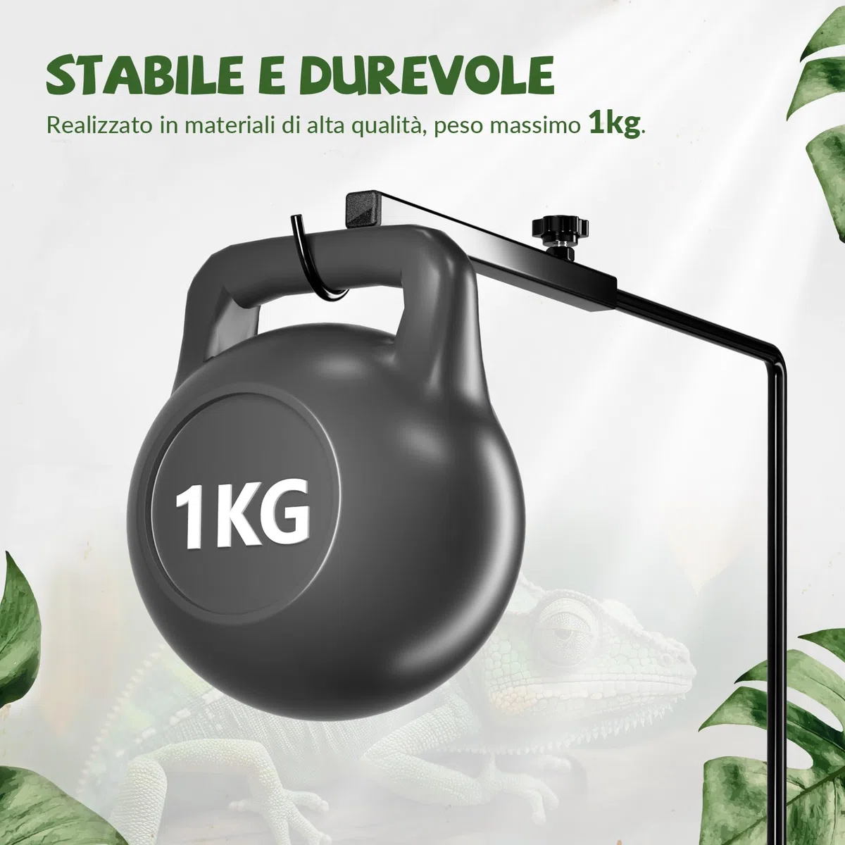 GlowUp Supporto per Lampada per Rettili Regolabil 40-93cm, Portalampada per Acquario, Supporto Portalampada per Tartaruga, Ragni, Cani, Pulcini (Esclusi Lampada)