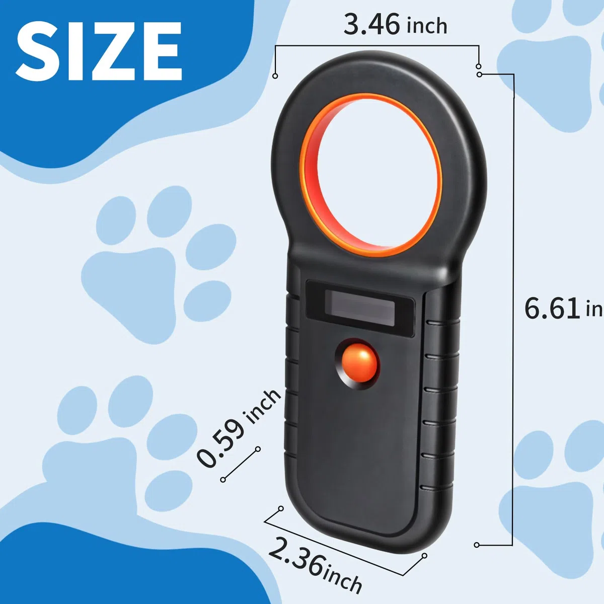 ARCELILettore dichip RFID per animali, cani e gatti, 134,2 KHz, 128 pezzi di memorizzazione ISO11784/85/HFDX-B