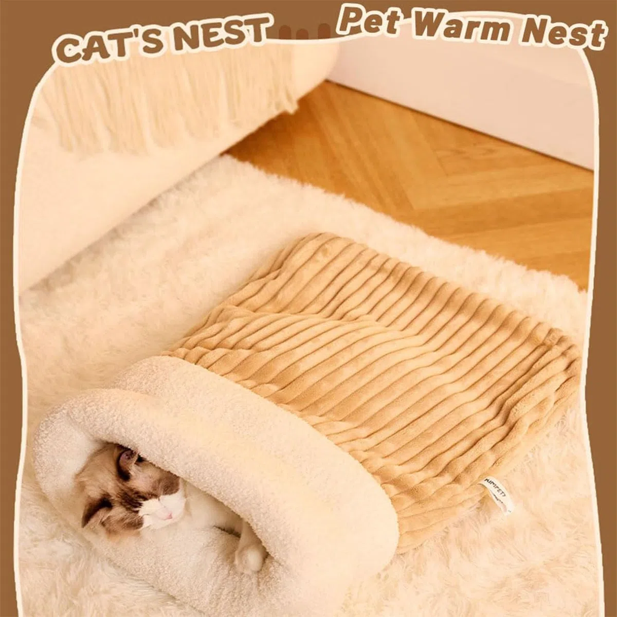 Cat Sleeping Bag, Cat Winter Sleeping Bag, Cute Cat Sleeping Bag with Tail, Cozy Winter Cat Cave Sleeping Bag, Soft Comfort Cat Sack Winter Self Warm Cat Bed (L,C-Blue)