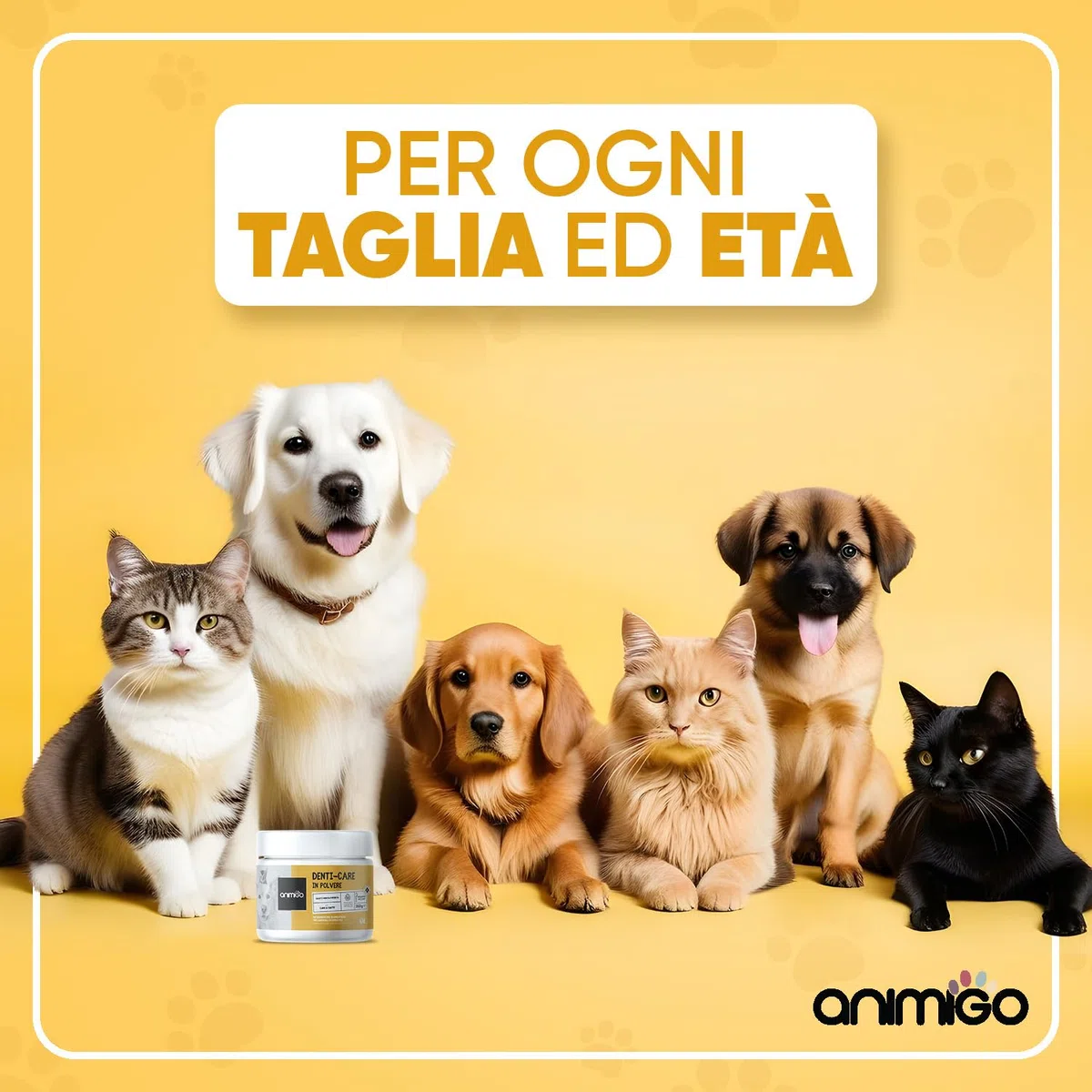 Pulizia Denti Cane e Gatto 350g in Polvere con Dosatore, Antiplacca e Antitartaro, Comoda Alternativa al Dentifricio per Cani Senza Risciacquo per Alitosi Gatto Cane, Sciogli Tartaro per Cani e Gatti