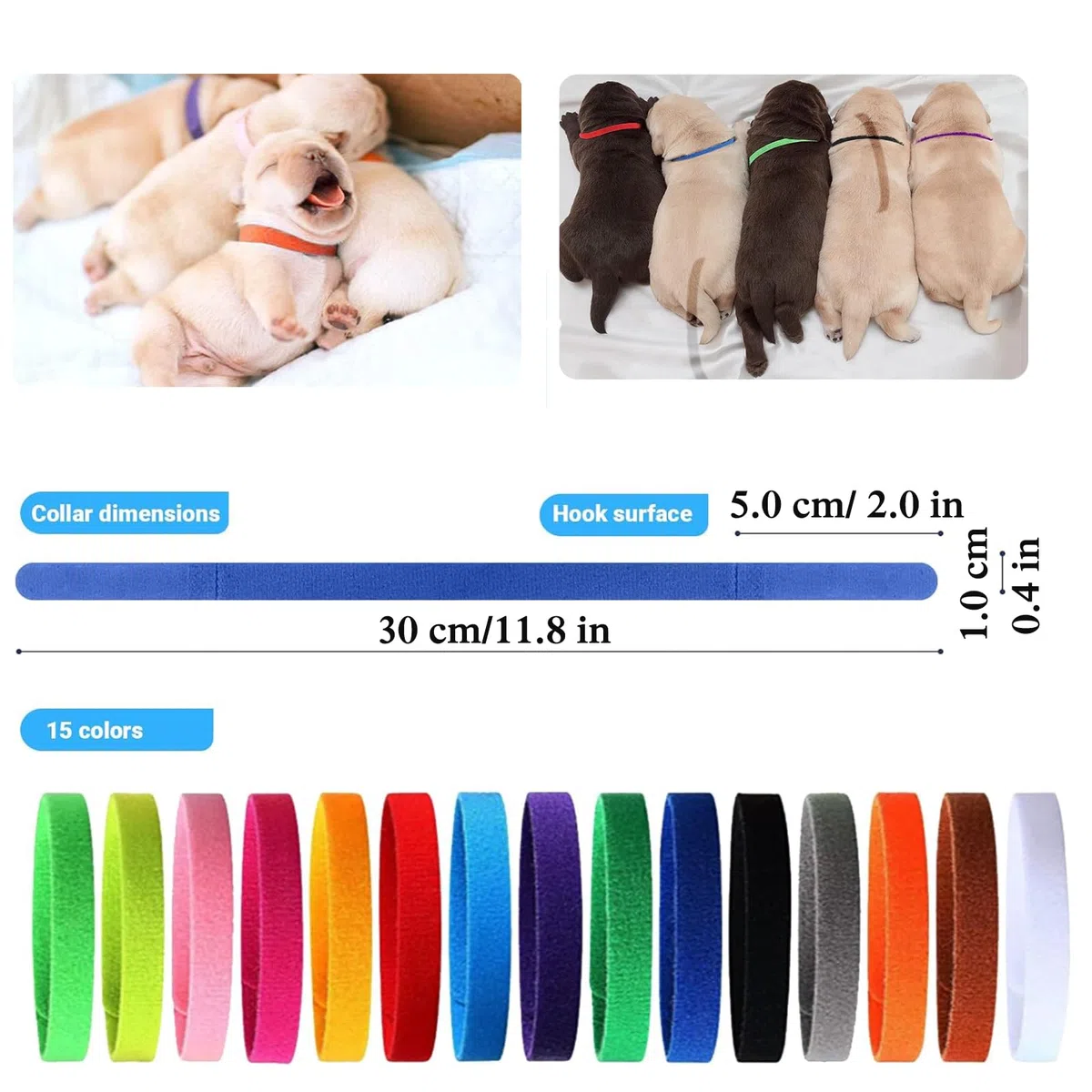 Forniture per cuccioli di gattino, kit di parto per la nascita dei cuccioli, include 15 collari identificativi, tabelle di registrazione e altro ancora