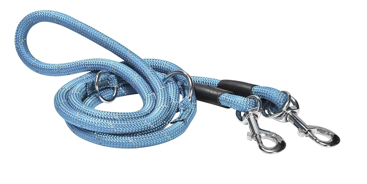 Bobby Walk - Guinzaglio per cani Tubolare, Guinzaglio per cani da Addestramento con moschettone, Nylon Resistente, 3 Lunghezze, Blu, 189x1,2 cm