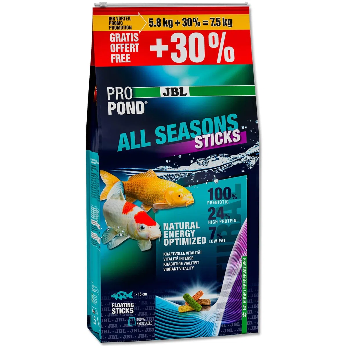 JBL PROPOND ALL SEASONS STICKS 7,5 kg – 42 LT - NEW 2025 - MANGIME PER PESCI LA DA LAGHETTO CARPE