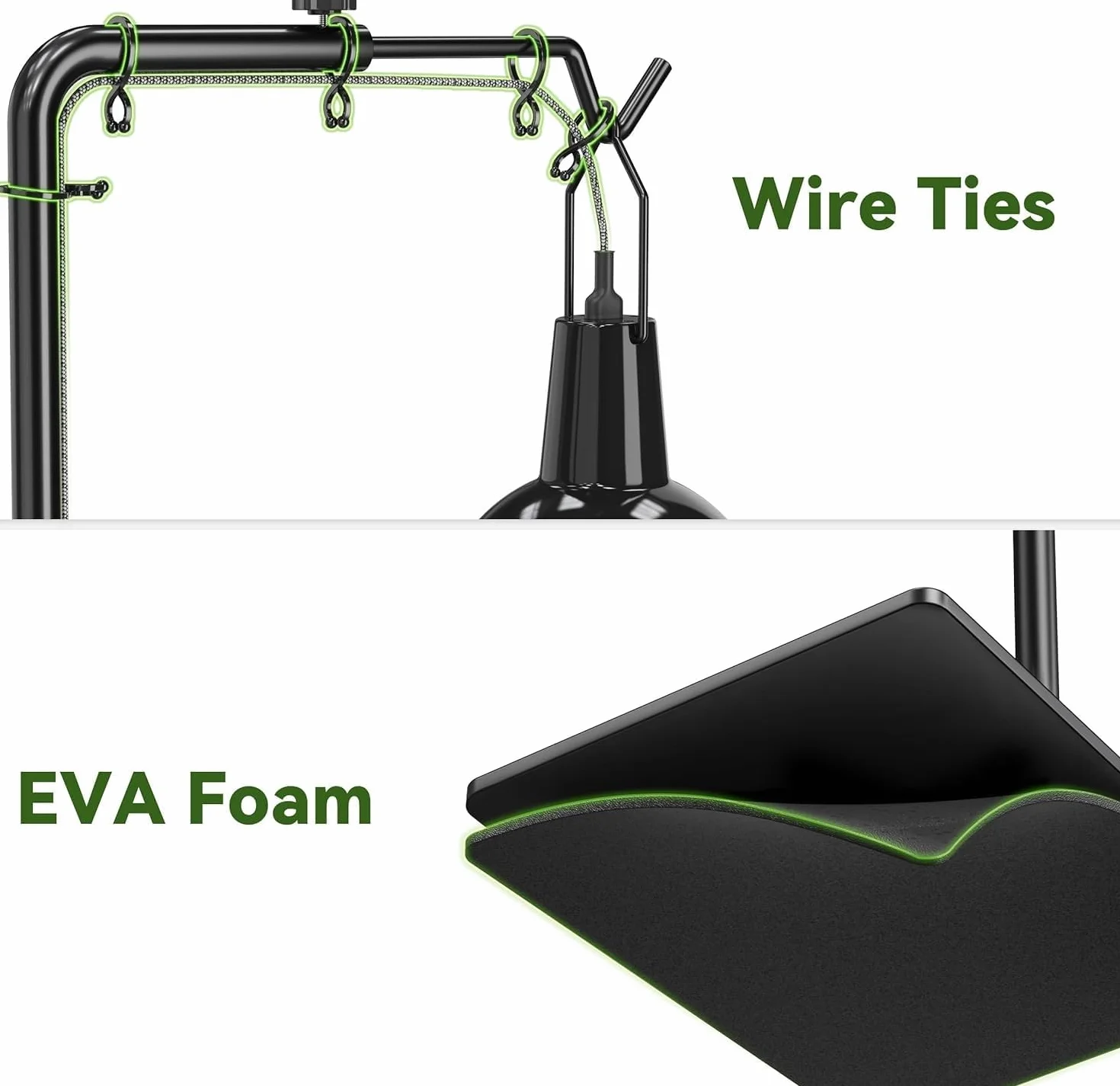 Josmimic supporto lampada riscaldante per rettili regolabile 45,7–81,3 cm con base pesante, per pogona tartaruga serpente lucertola, lampade a cupola per terrario acquario