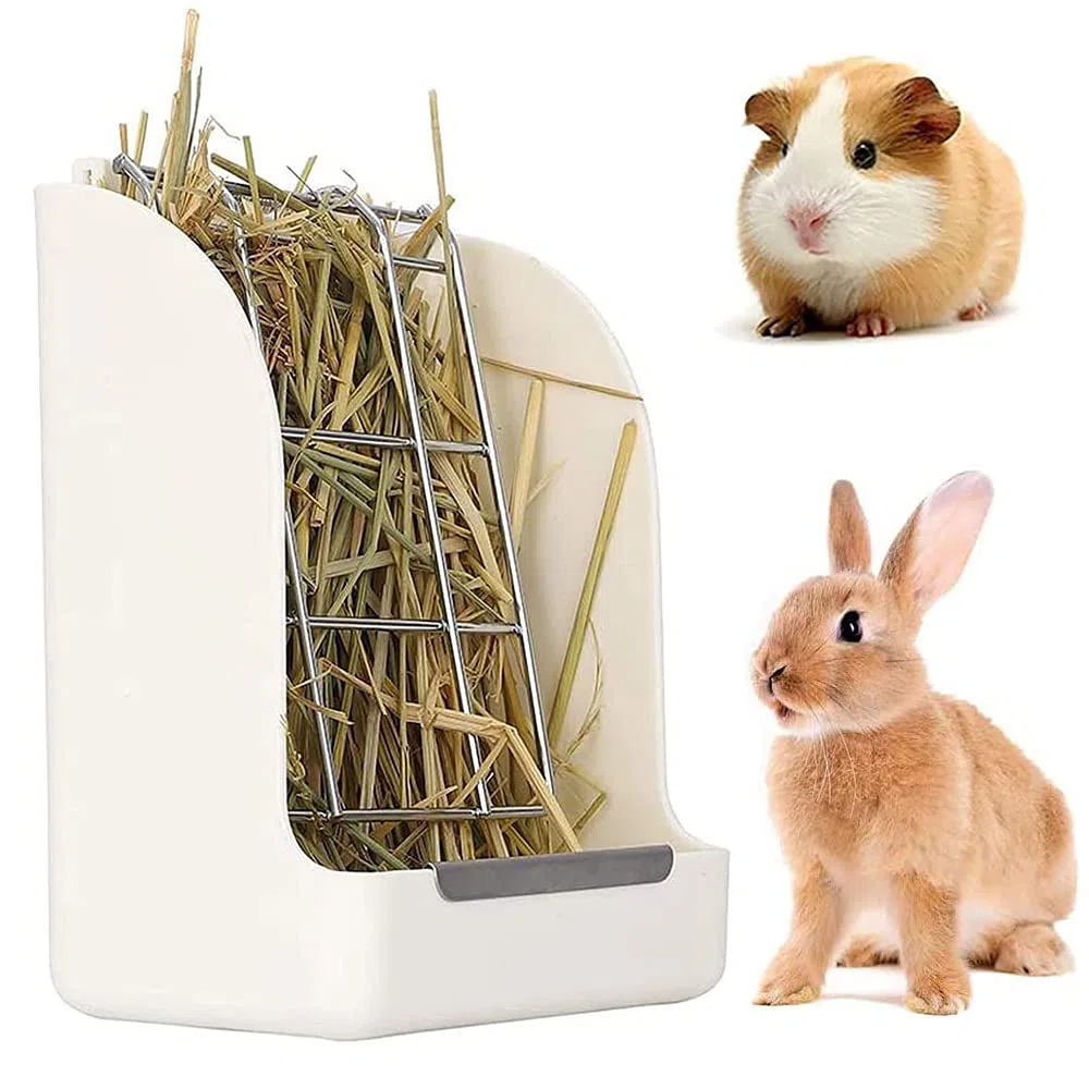 Alimentatore per Conigli e Piccoli Animali - Mangiatoia Fieno per Conigli e Porcellini D'India - Telaio per L'alimentazione di Erba e Fieno