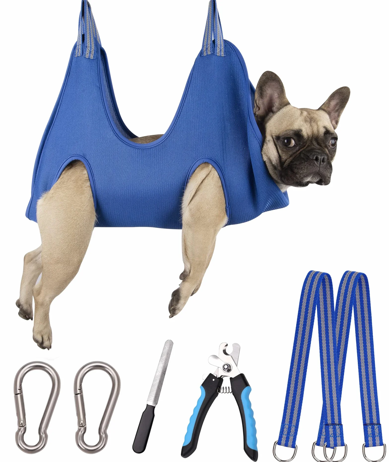 Kkiimatt 10 in 5 Pet Dog Grooming Amaca imbracatura con tagliaunghie, lima per unghie, amaca per unghie per cani, imbracatura per toelettatura cani per tagliare/tagliare le unghie