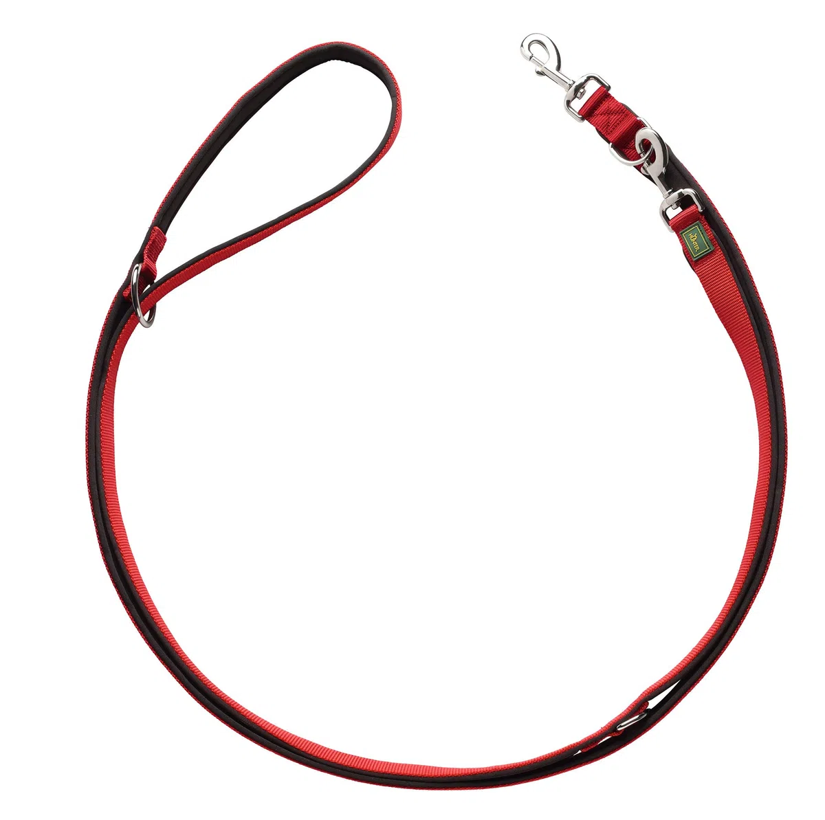 Guinzaglio da passeggio regolabile Neopren 20/200Nylon rosso/Neopren nero