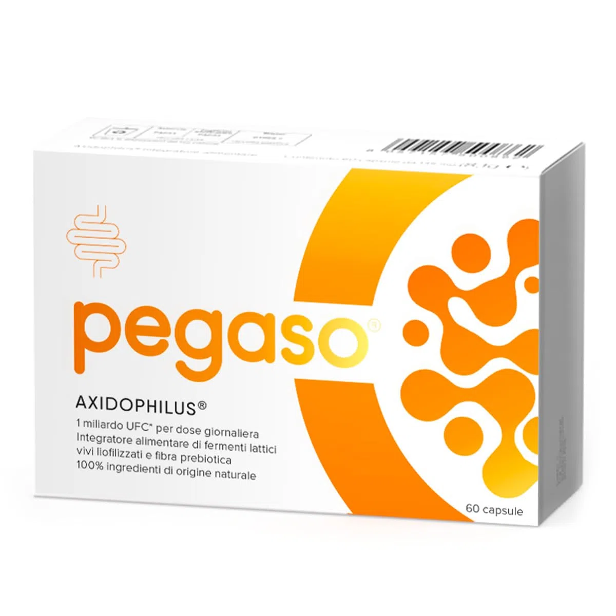 Pegaso Axidophilus - Integratore Alimentare di Fermenti Lattici Liofilizzati e Fibra Prebiotica (60 capsule)