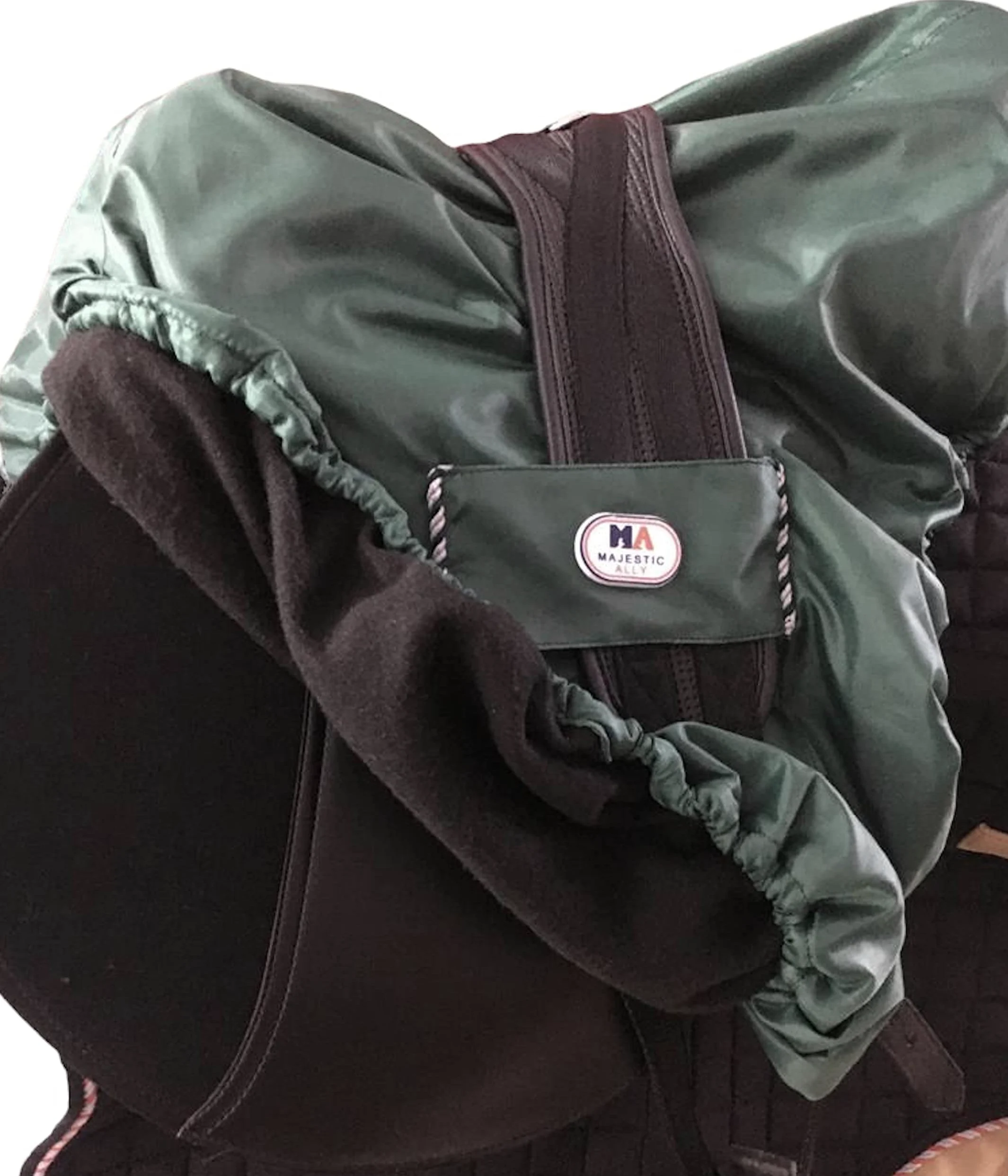 Majestic Ally Coprisella in Nylon Impermeabile Foderato in Pile, Colore Verde Cacciatore