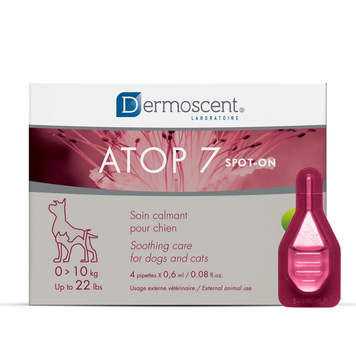 DERMOSCENT ATOP7 SPOT ON PERROS GATOS 0-10KG (NDR)