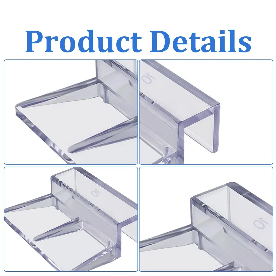 Clip per Coperchio in Vetro per Acquario,Clip in Vetro per Vasche di Pesce,Staffa per Coperchio per Acquario,Supporto per Acrilico per Acquario,Clip per Coperchio Universale Multifunzione,6mm,6 PCS