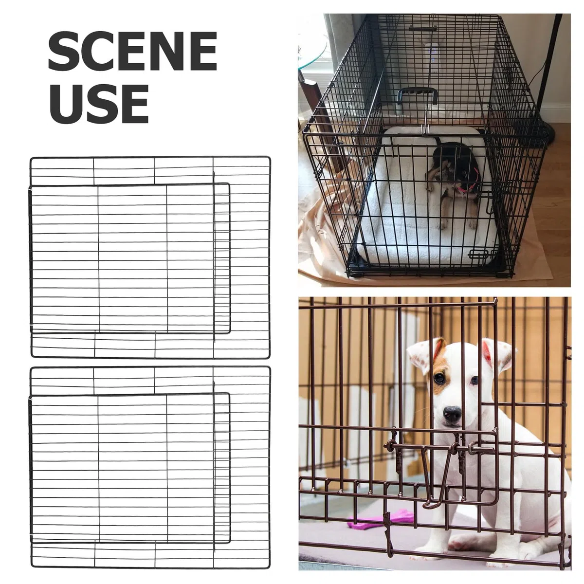 SMASOLO Porta per Gabbia Animali Domestici in Rete Resistente 45x35 Cm con Cancello Integrato, Recinzione Modulare per Cuccia Cani e Gatti, Adatta per Uso Interno ed Esterno