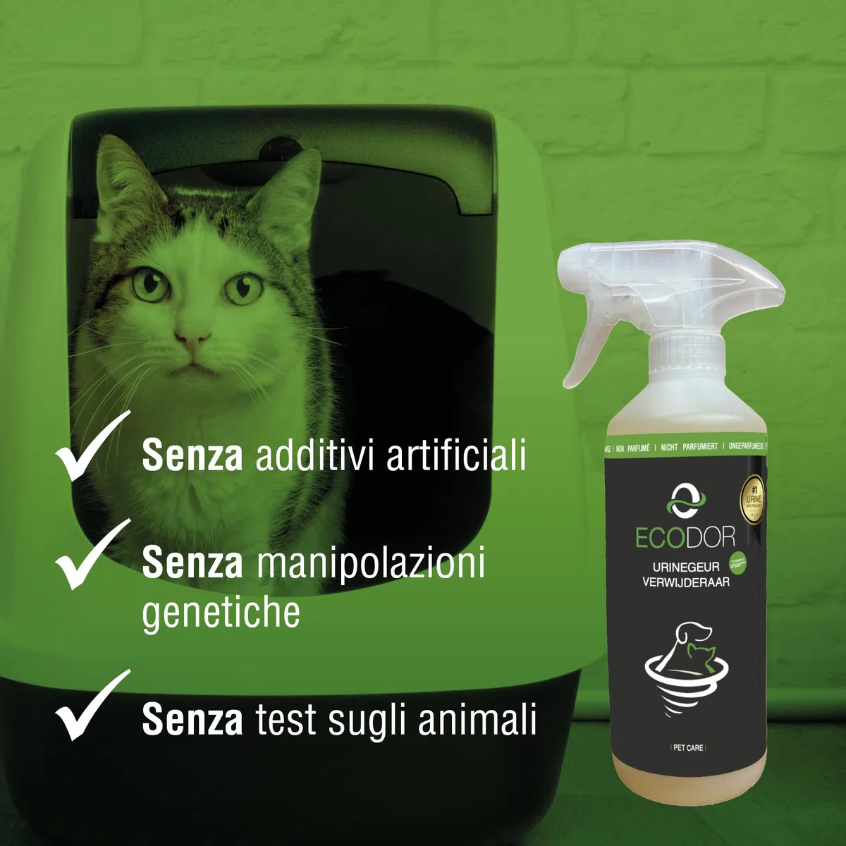 UF2000 4Pets Eliminatore di Odori di Urina 1000ml | Ricarica | Senza Profumo | Togliere Odore Urina | 100% Biologico | Detergente Enzimatico per Cani, Gatti e Piccoli Animali