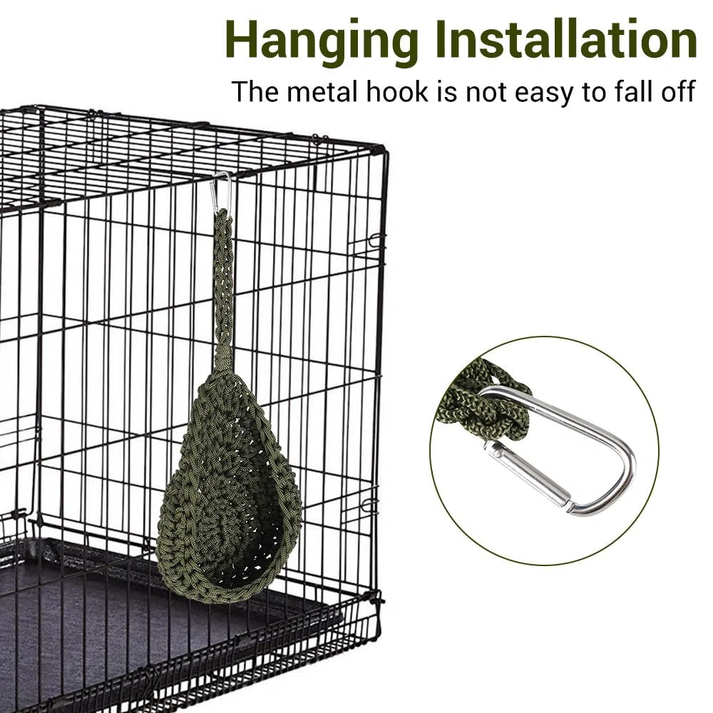 DONGKER Amaca per Rettili, Letto Sospeso per Drago Barbuto in Corda Nylon Intrecciata a Mano, Altalena per Rettile, Geco, Lucertola, Uccelli, Pappagalli