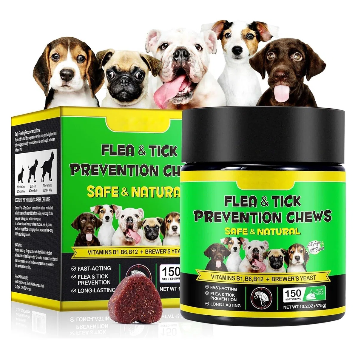 Antiparassitario Cani Pastiglie, Compresse Antipulci Per Cani, Prurito cutaneo, Equilibrio dei lieviti, Allergie, Sistema immunitario e Supporti per la Salute Generale
