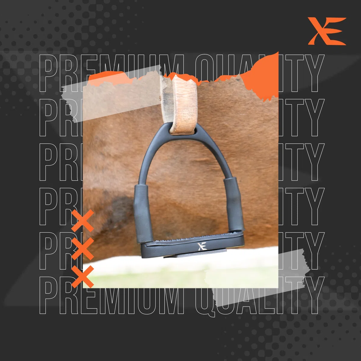 XE Acciaio Inossidabile Cavallo Staffe da Equitazione - 4.25 Pollice Staffe per Cavalieri a Cavallo, Ideale Sicurezza Antiscivolo Nero Staffe per Equestre