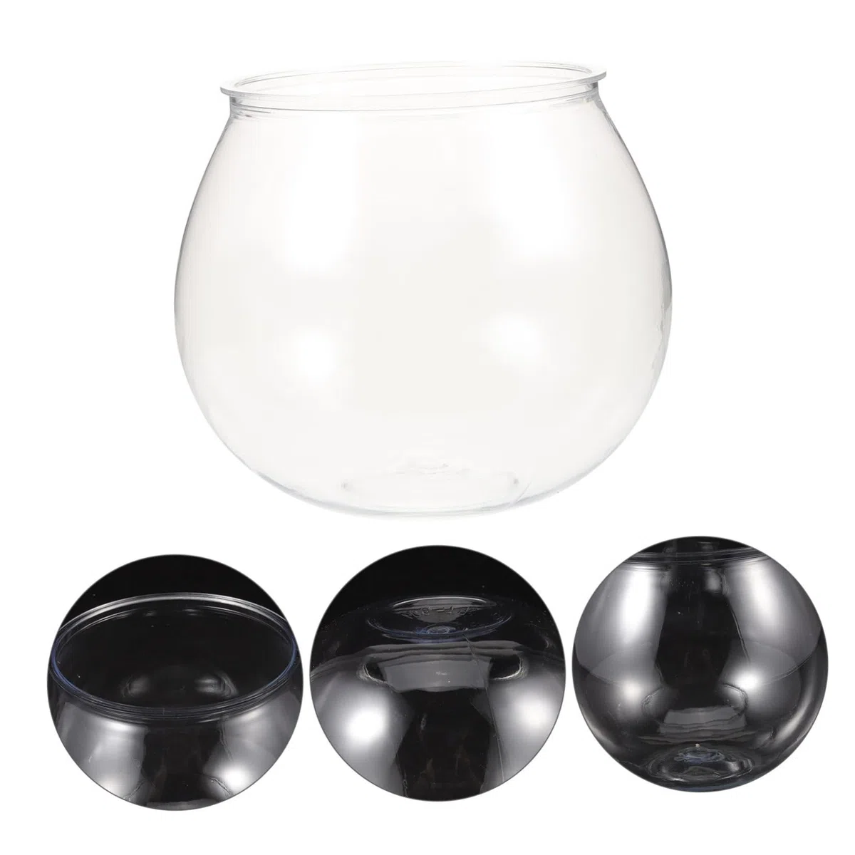 Angoily Acquario da Tavolo Boccia per Pesci in Plastica Trasparente Set 3 Pezzi Decorazione per Design Robusto Adatto per Pesci e Gamberetti