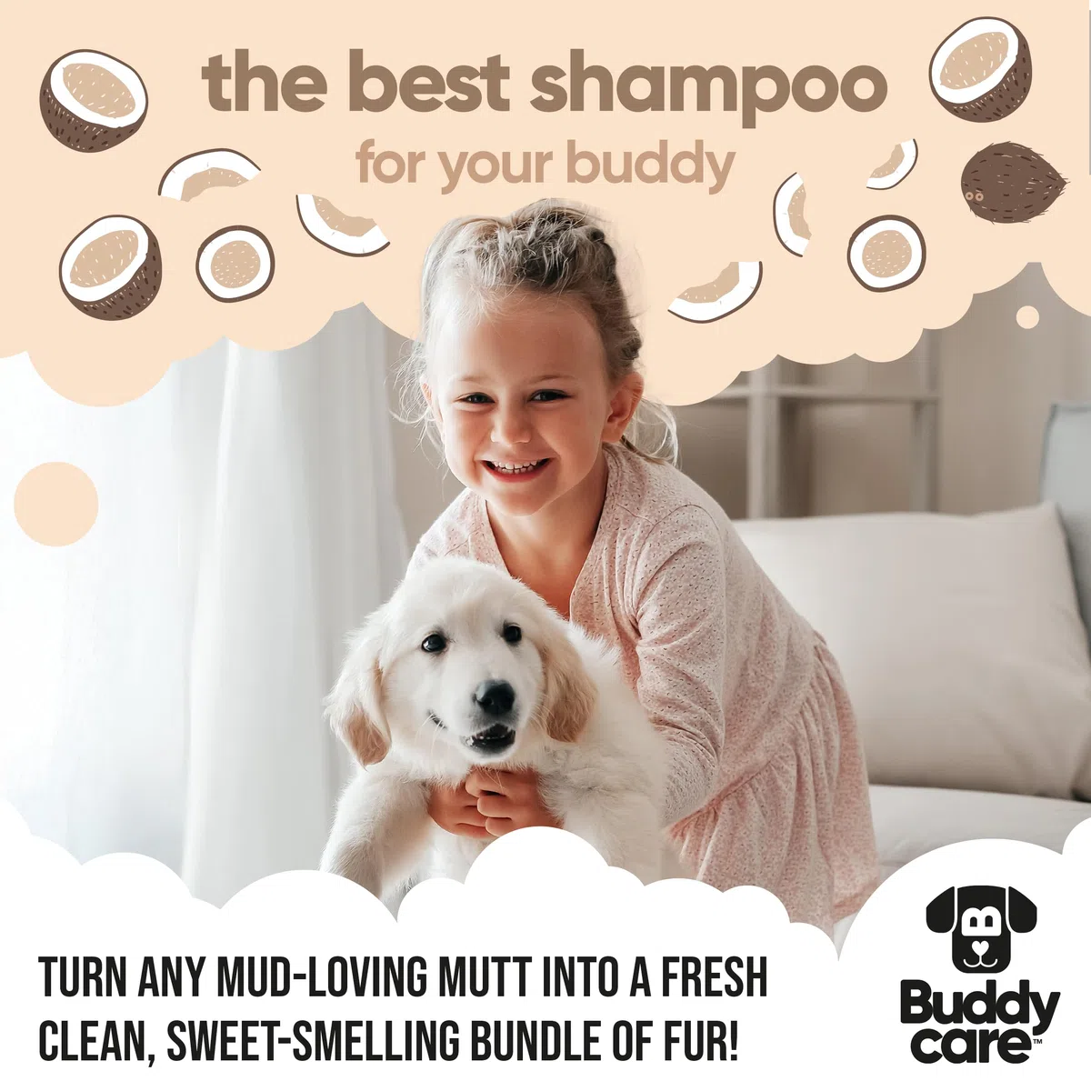 2in1 Shampoo & Balsamo di Buddycare - Pratico shampoo e balsamo per cani in uno - Con aloe vera e pro-vitamina B5 (1L)
