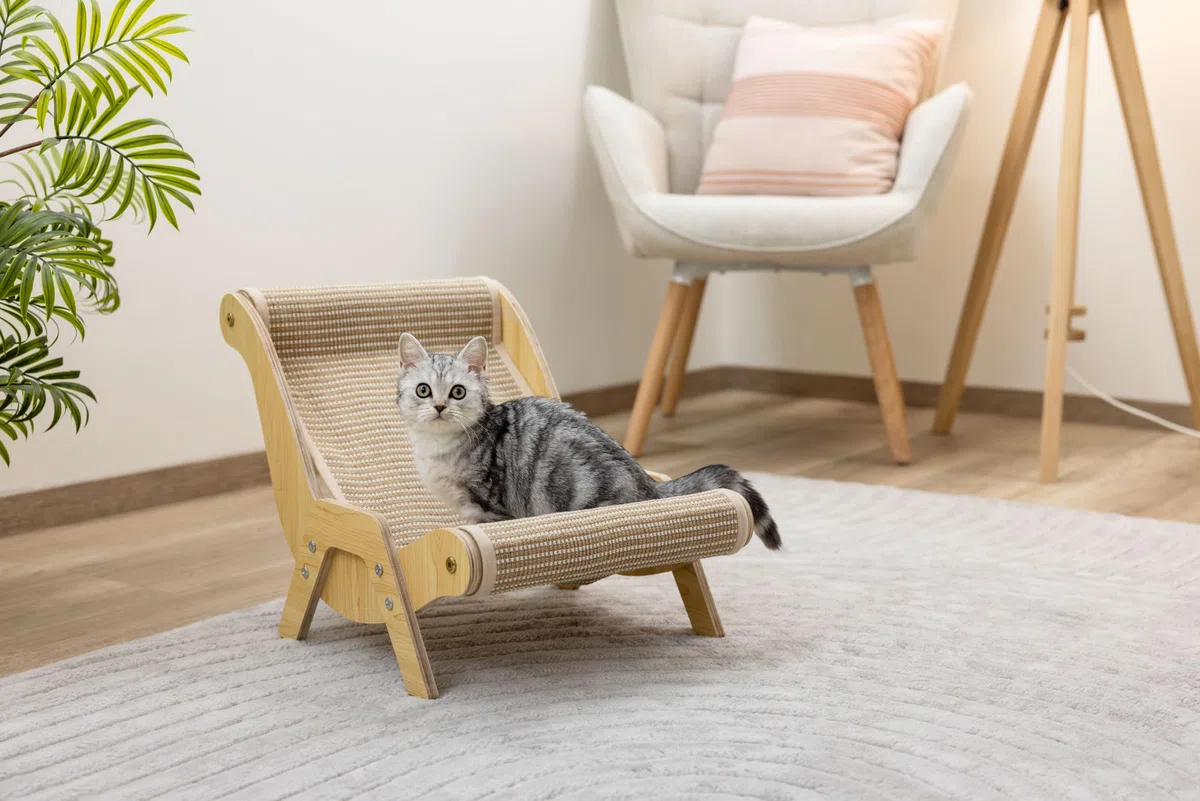 Kerbl Pet sdraio Sundowner, marrone, 52x37x37 cm, cuccia per gatti, sdraio per gatti, legno, gatti