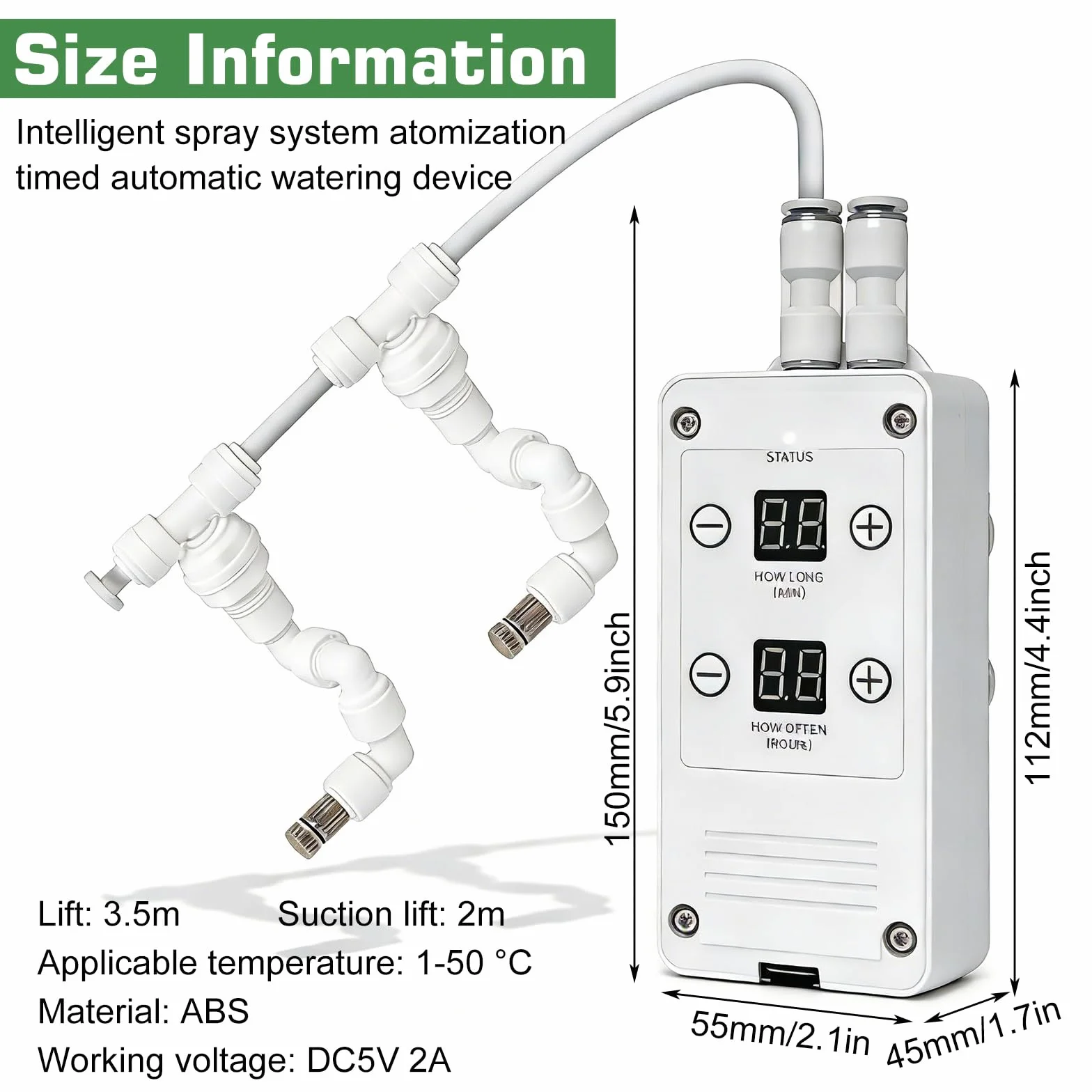 Sistema di Nebulizzazione per Terrario Smart, Sistema Intelligente di Nebulizzazione per Rettili con Ugelli Spruzzatori 360° con Timer, Umidificatore per Rettili, Nebulizzatore Automatico per