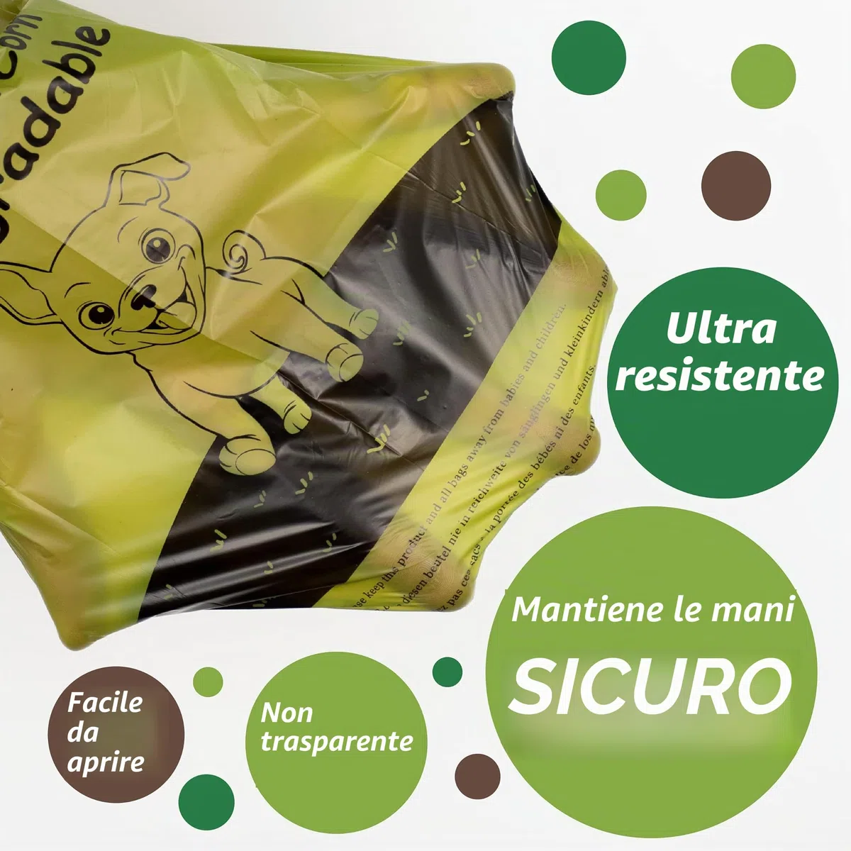 Greener Walker Cacca Sacchetti per bisogni dei Cani,540 unità,Extra Spessi,Forti e 100% Prova di perdite,biodegradabili étanches Sacchetti per Cani(verde)