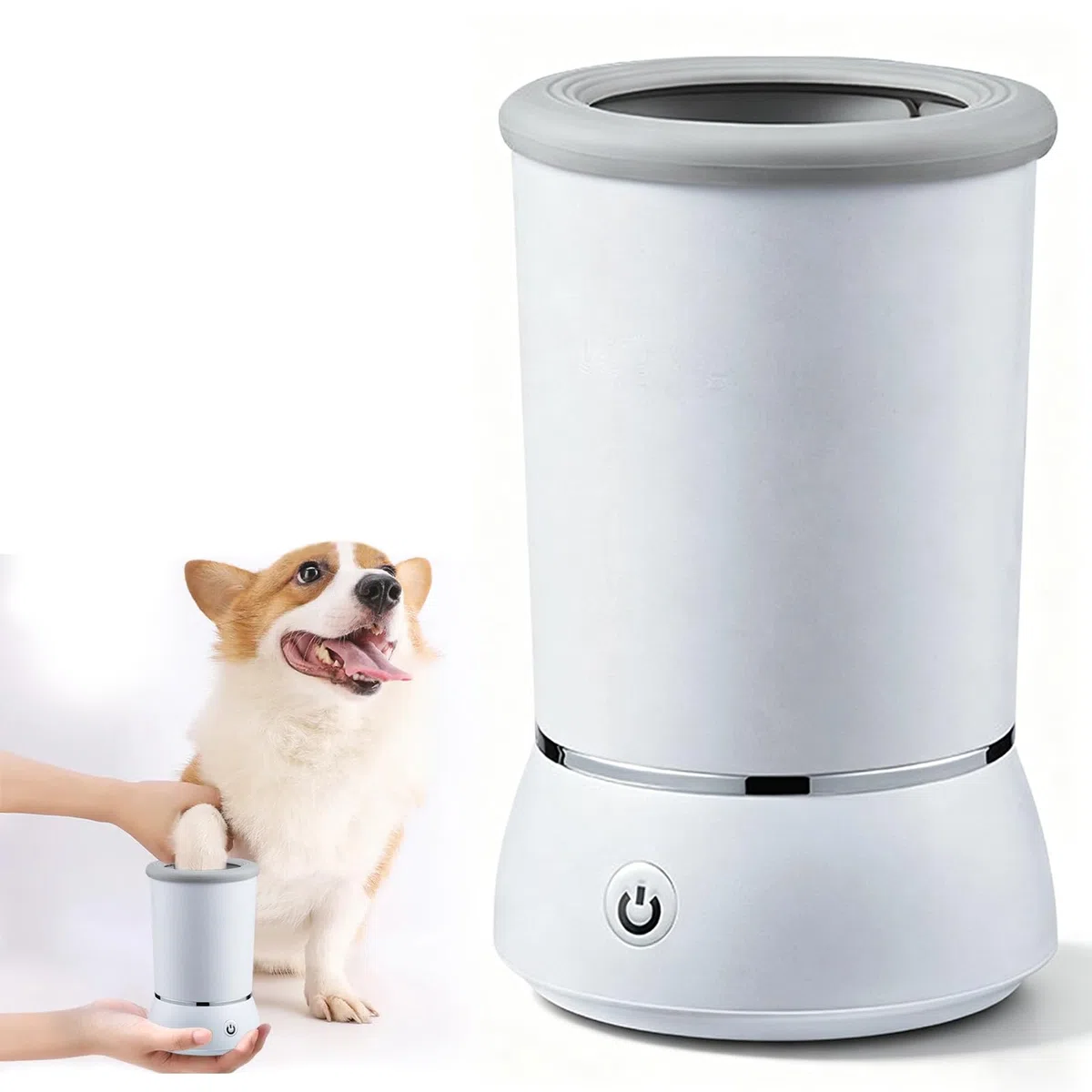 Pulitore automatico per zampe: 17 × 10 cm, pulitore elettrico per zampe di cane, pulizia a 360°, spazzola in silicone, ricaricabile tramite USB, pulitore automatico per cani di piccola e media taglia