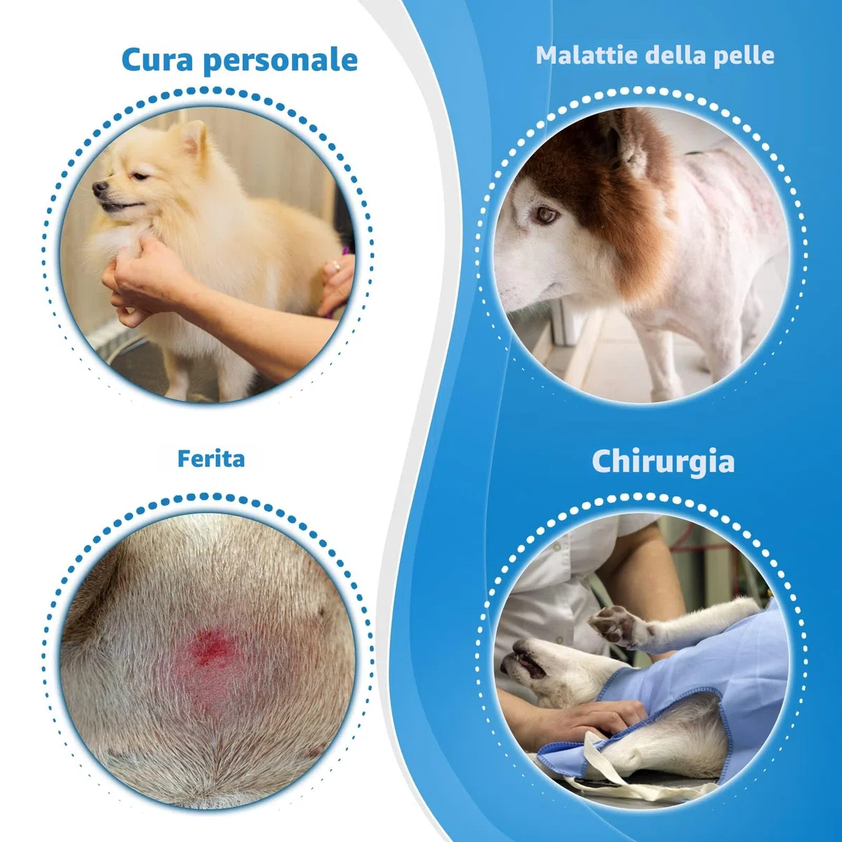 Collare Elisabettiano Cane Morbido, Collare Protettivo per Cani e Gatti, Collare a Cono Traspirante per Cani, Protettivo per Recupero Postoperatorio, Collare Anti Morso o Leccato (Gray, Size 7)