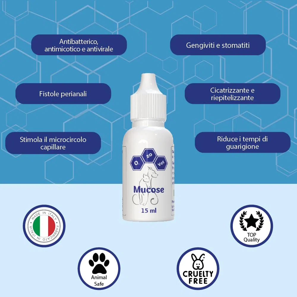 Ozo-Vet | Mucose Gatto 15 ml – Contro Gengivite e Stomatiti, Protettore delle Mucose