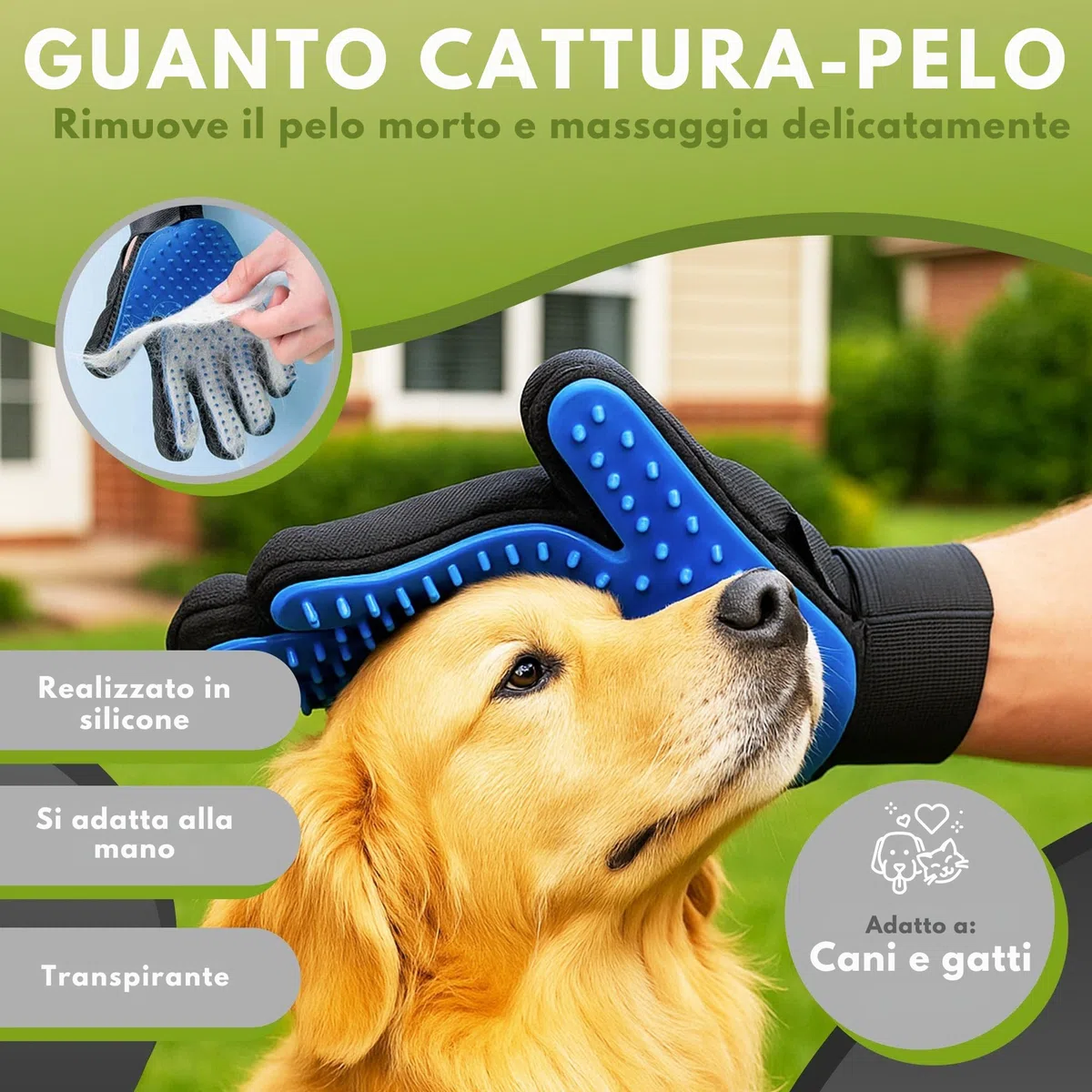 Kit per la toelettatura degli animali domestici BUDYX: pettini, spazzole, guanto per la toelettatura, tagliaunghie, lima per unghie, spazzolino da denti. Set per la toelettatura e l'igiene di cani