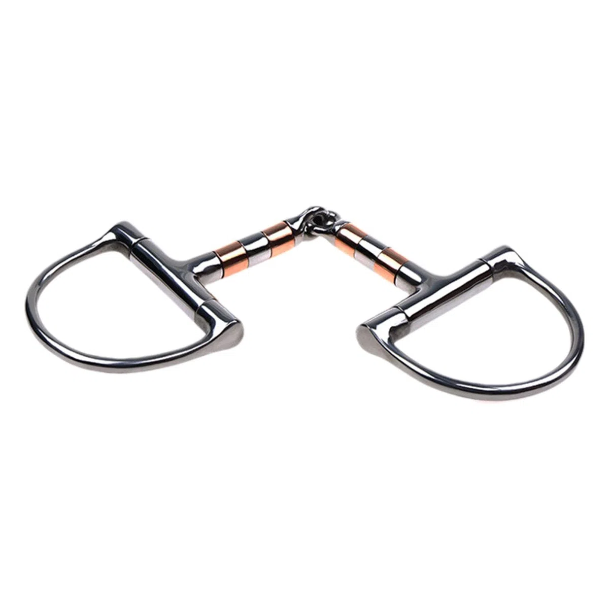 Morso per cavallo con anello a D - Morso per filetto per cavallo in acciaio inossidabile | Filetto con bocca in rame con snodo singolo, filetto professionale con anello a D per allenamento ed equitazi