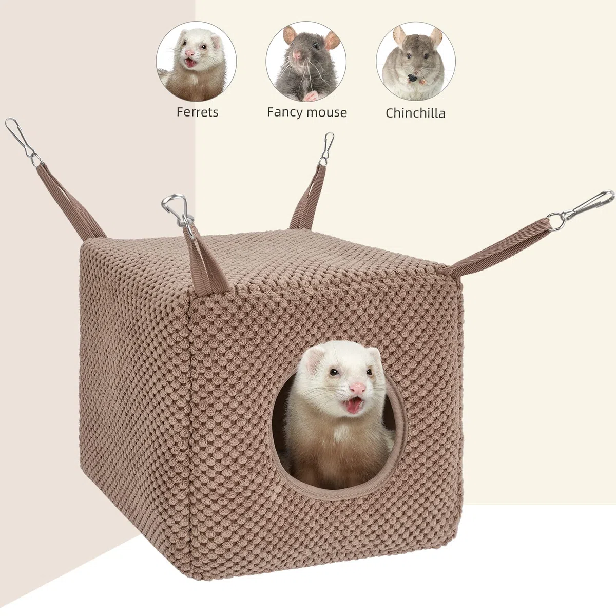 Niteangel - Amaca a forma di furetti per ratti, chinchilla, zucchero o altri piccoli animali, Cioccolato