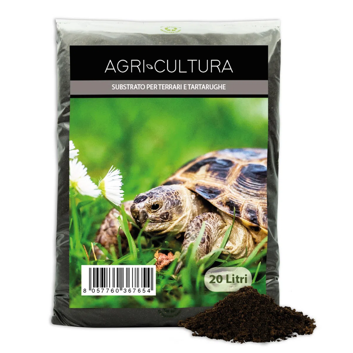 AGRI-CULTURA® | Terra per Tartarughe da Terra 20 L | Substrato specifico per Tartarughe di Terra e terrario.