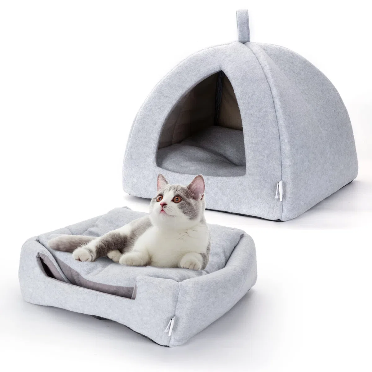 Nobleza Cuccia Gatto, Casetta Pieghevole per Gatto Cani, 2 in 1 Multiuso Lavabile in Lavatrice Cuccia Gatto Chiusa Interno 38 x 38 x 33cm