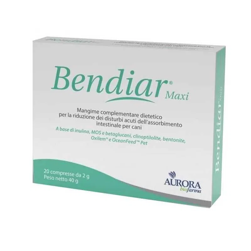 Bendiar Maxi, Integratore per Cani, Riduzione Disturbi Intestinali, 20 Compresse da 2 g