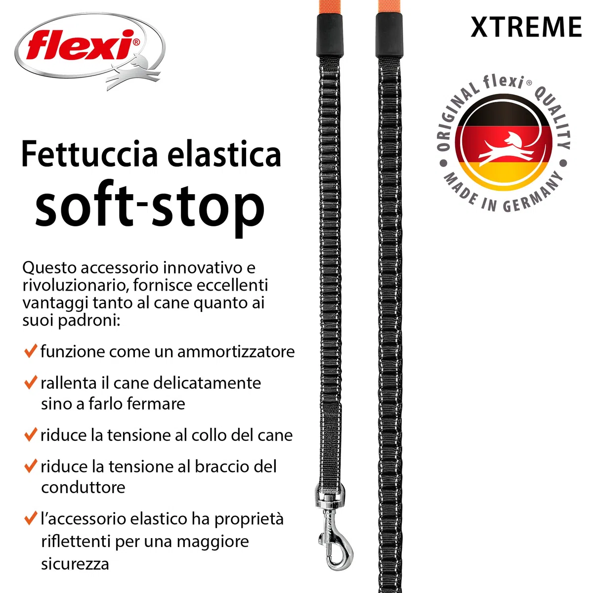 Guinzaglio Flexi Xtreme M, 5 m, cinghia, fino a 35 kg