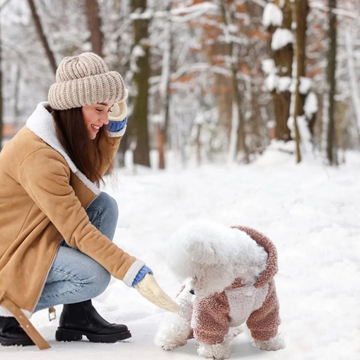 Galatée Cappotto Invernale Per Cuccioli Di Piccola Taglia, Vestiti Carini Per Animali Domestici, Cappotto Caldo Invernale, Giacca Per Cuccioli Per l'Inverno Freddo, Felpe Con Cappuccio(S, Rosa)