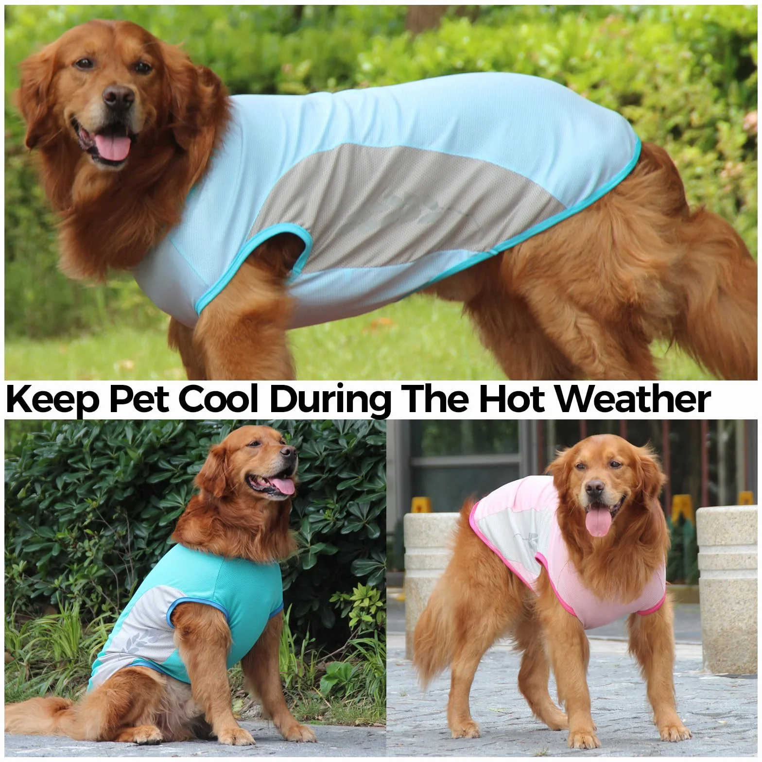 Giubbotto refrigerante per cani, grande, traspirante, estivo, fresco e confortevole, mantiene il vostro animale domestico fresco nella stagione calda (blu, 9XL)
