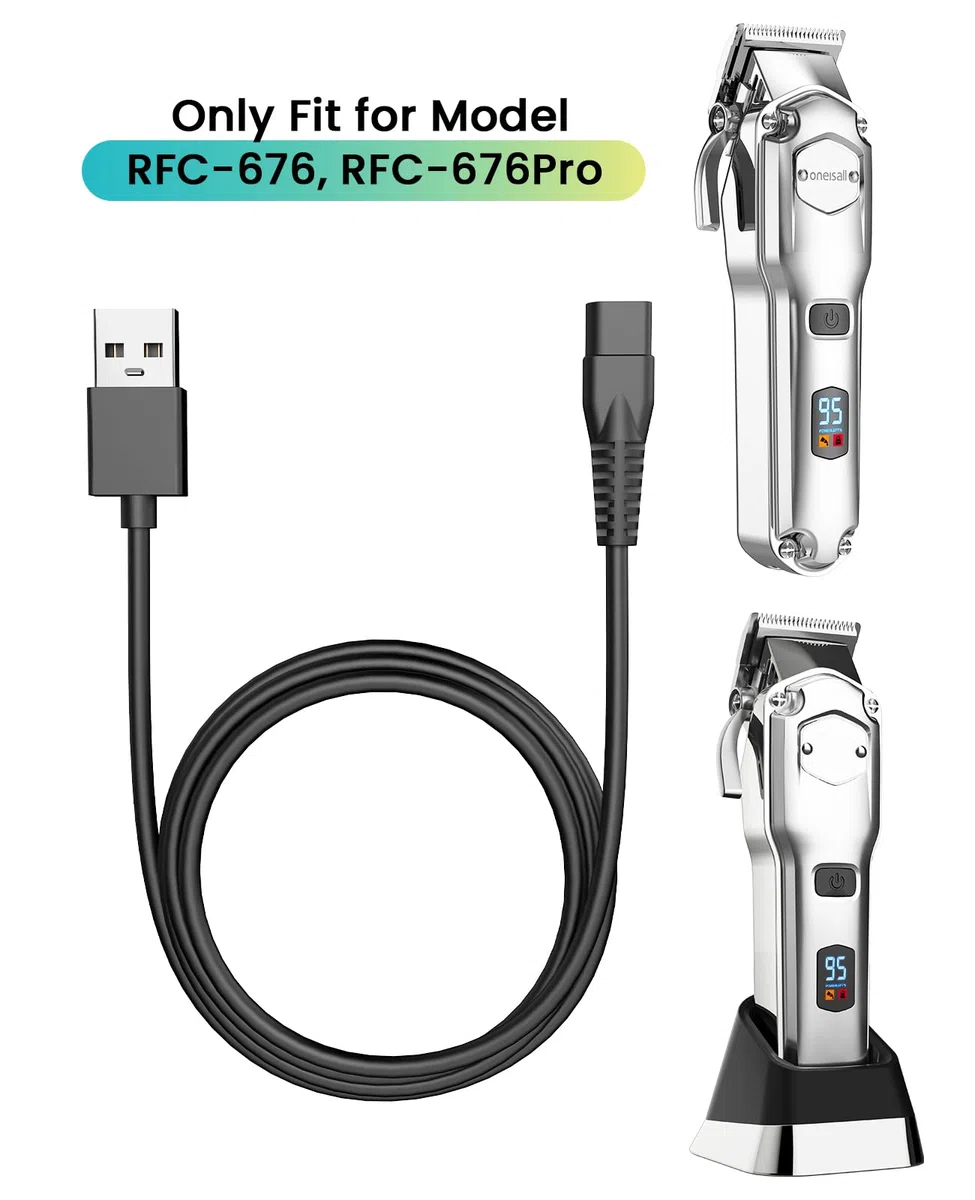 oneisall Cavo di ricarica USB compatibile con tosatrici per cani modello 676, adattatore USB di ricambio per caricabatterie da 5 V