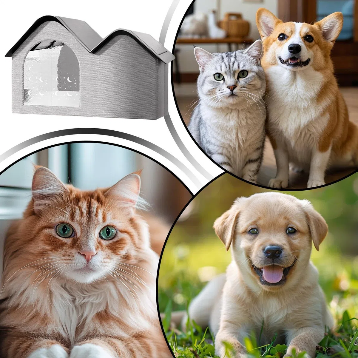 Cuccia Refrigerante per Gatti - Cuccia Pieghevole con Pacchetto di Ghiaccio per Gatti - per Cane con Pacchetto Ghiaccio,per Interno, Giardino, Campeggio e Viaggi