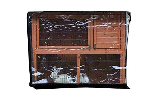 Copertura per conigliera traspirante per conigli, grande, copertura impermeabile antivento per gabbie per animali domestici, per gatti, conigli, cani, colore nero, 122 x 50 x 105 cm