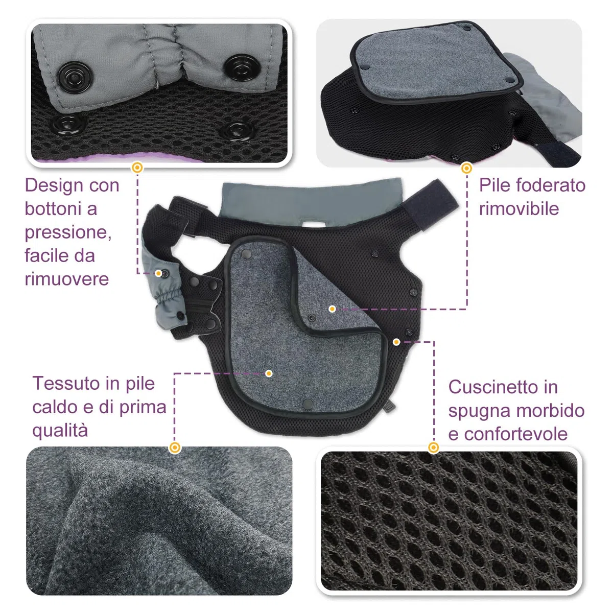 PETLOFT Giacca Invernale per Cani, Resistente Cappotto Invernale Riflettente con Fodera in pile Rimovibile