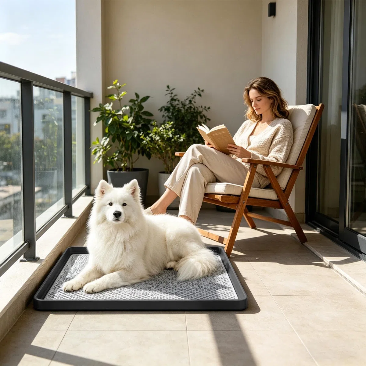 Supporto per cuccioli – Tappetino per WC per cani – Supporto antiscivolo per cani – per interni balcone appartamento terrazza lavanderia giardino soggiorno
