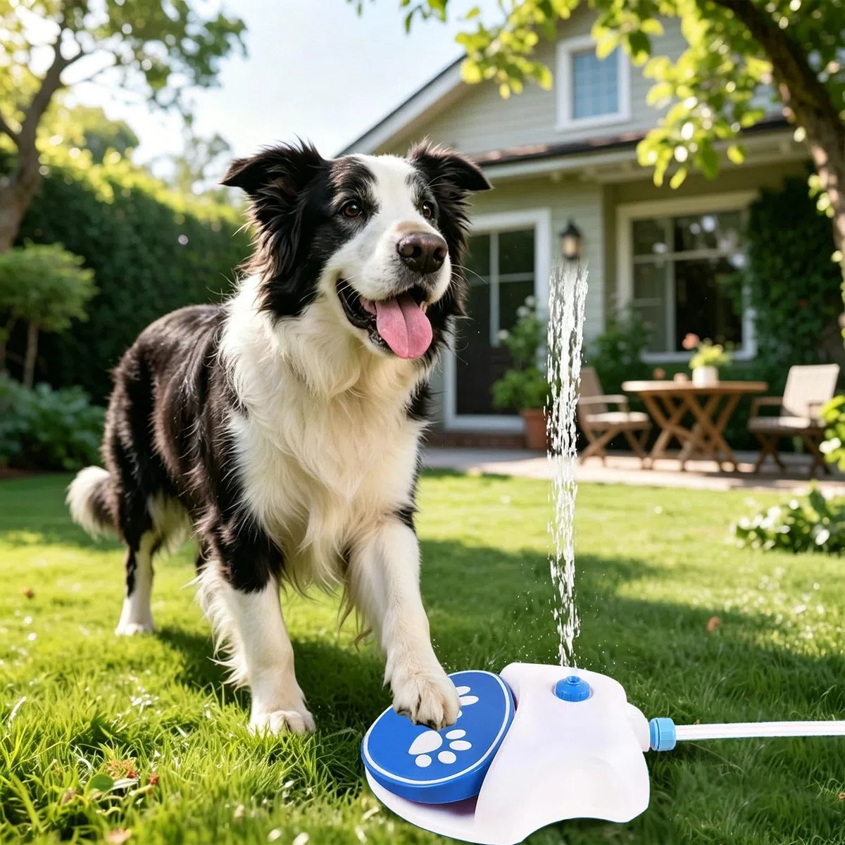 gioco acqua cane,giochi acqua cani,fontana per cani,Dog Fontanella, Fontana d'acqua con Pedale,Fontana per Cani,Irrigatore per Cani da Esterno,Step on Irrigatore per Animali,Giochi d'acqua (A)