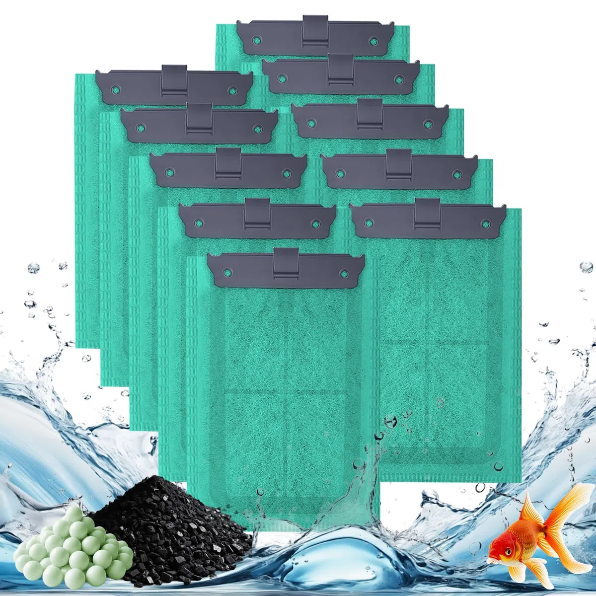 Filtri di Ricambio Compatibili per Easy-Crystal Filter 250, Adatti per Easy-Crystal FilterBox 300, 10 Pezzi Filtri di Ricambio con Carbone Attivo e Zeoliti Aggiunti