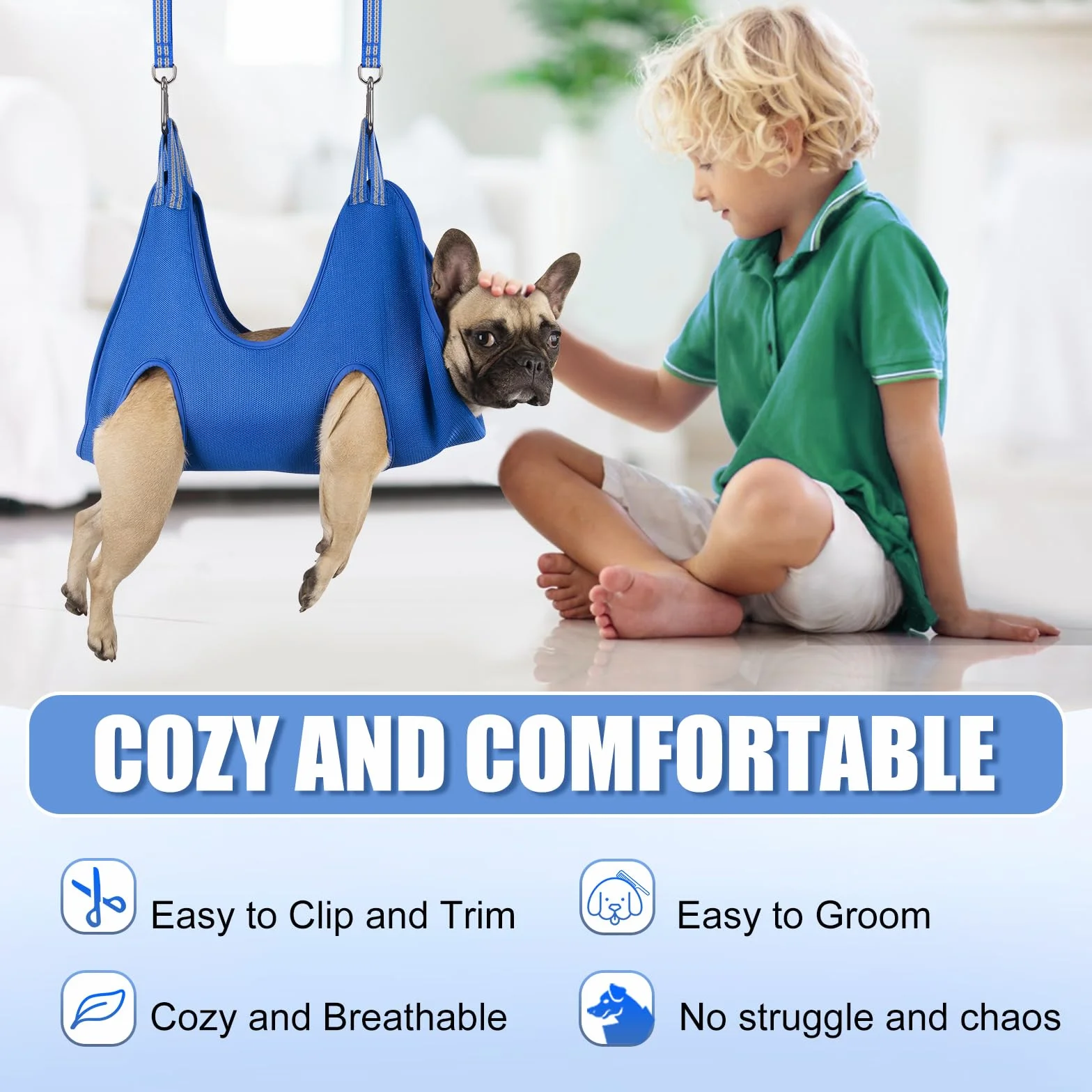 Kkiimatt 10 in 5 Pet Dog Grooming Amaca imbracatura con tagliaunghie, lima per unghie, amaca per unghie per cani, imbracatura per toelettatura cani per tagliare/tagliare le unghie