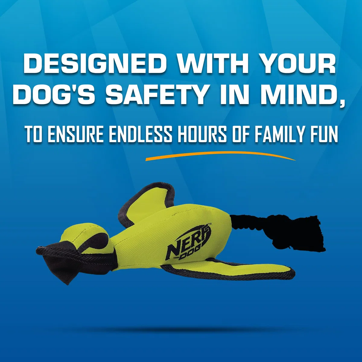 Nerf Dog Grande anatra di lancio in nylon con design interattivo, verde