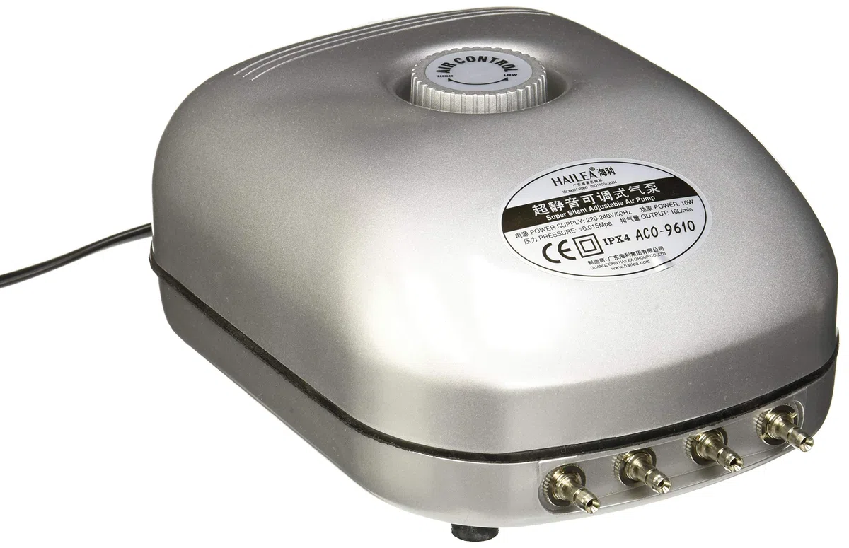 Aquaforte Hailea Aco-9610 - Aeratore per Acquari, con Pompa A Membrana E Pompa dell'Aria