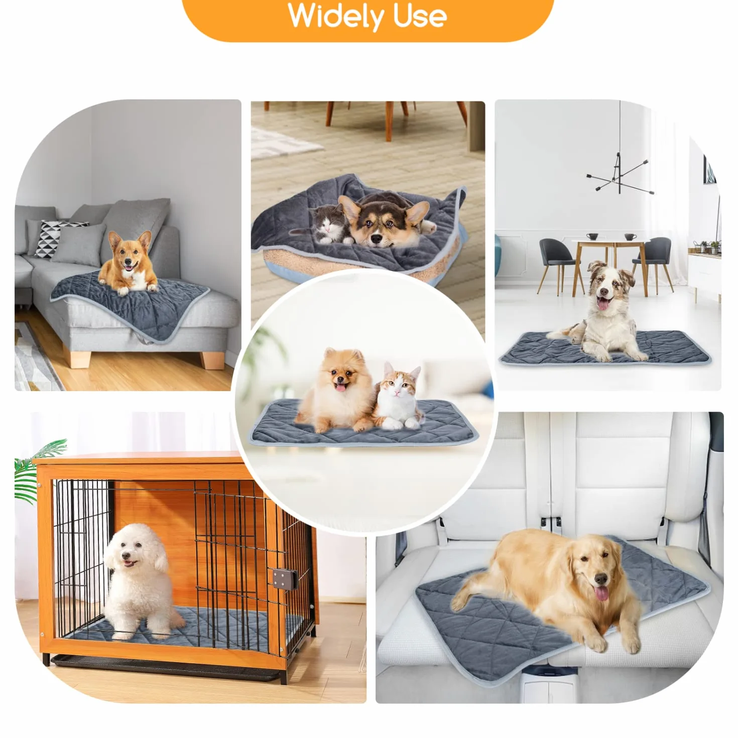 Nobleza Tappetino Autoriscaldante per Gatti e Cani, Coperta Riscaldante Domestici Animali, Lavabile Pad Caldo Eco-Friendly Antiscivolo, Termica Morbido Letto Stuoia, XXL 115x72cm