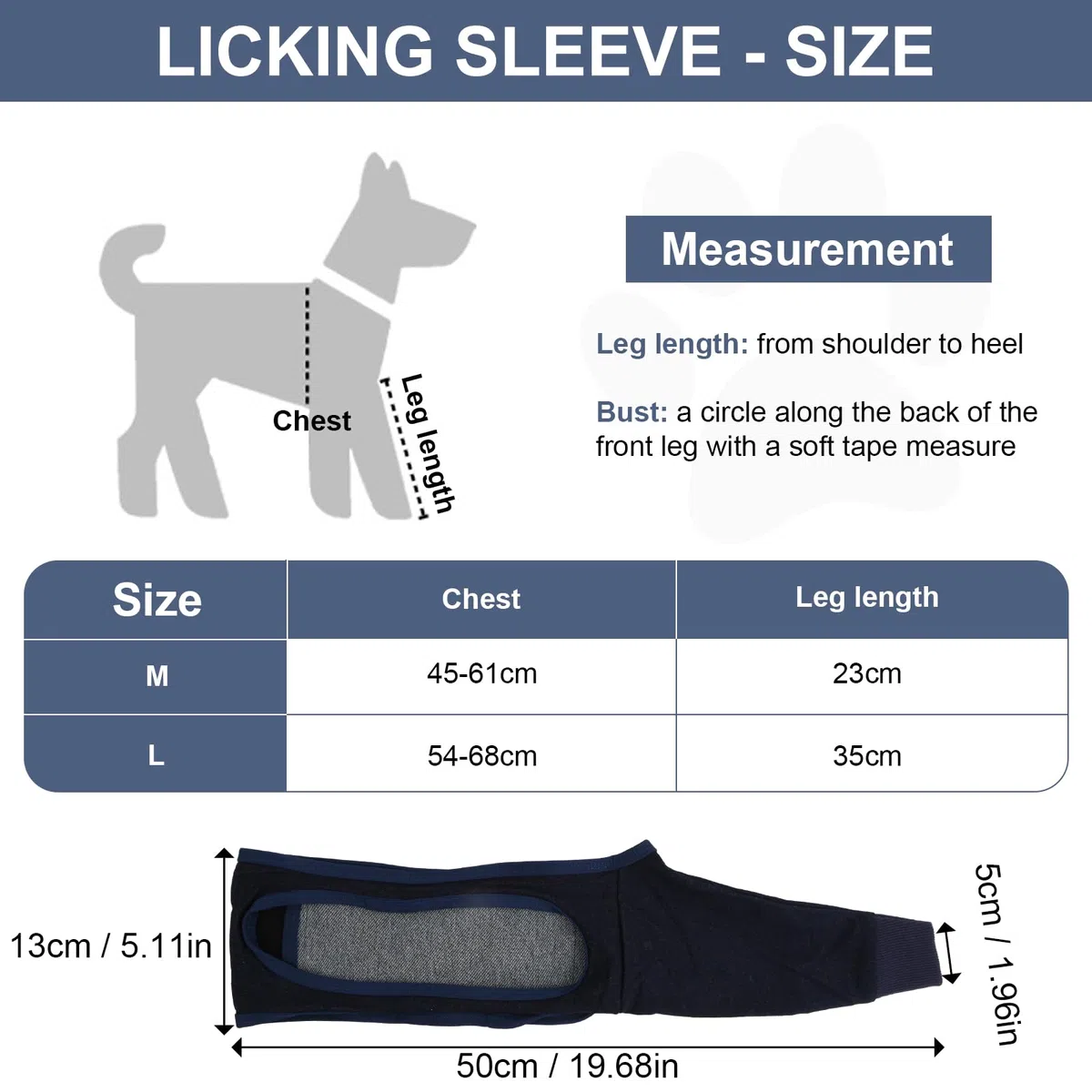 Joyan Tuta Postoperatoria per Cane, Ginocchiera e Fascia Elastica per Gamba e Gomito, Supporto Ferite Addominali, Anti-Leccatura, Recovery Sleeve Cane, Protettore Cutaneo, Blu (L)